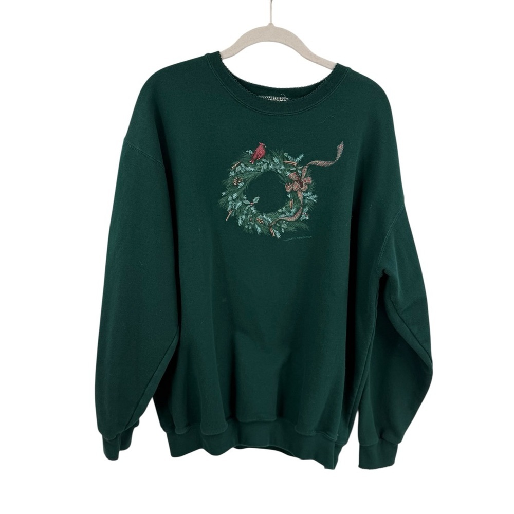 Vintage Northern Reflections Loon Wildlife Nature Sweatshirt Green Size Large